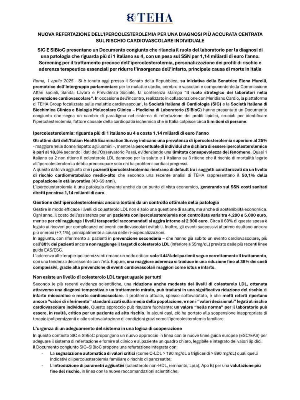 Il ruolo del laboratorio nella prevenzione cardiovascolare