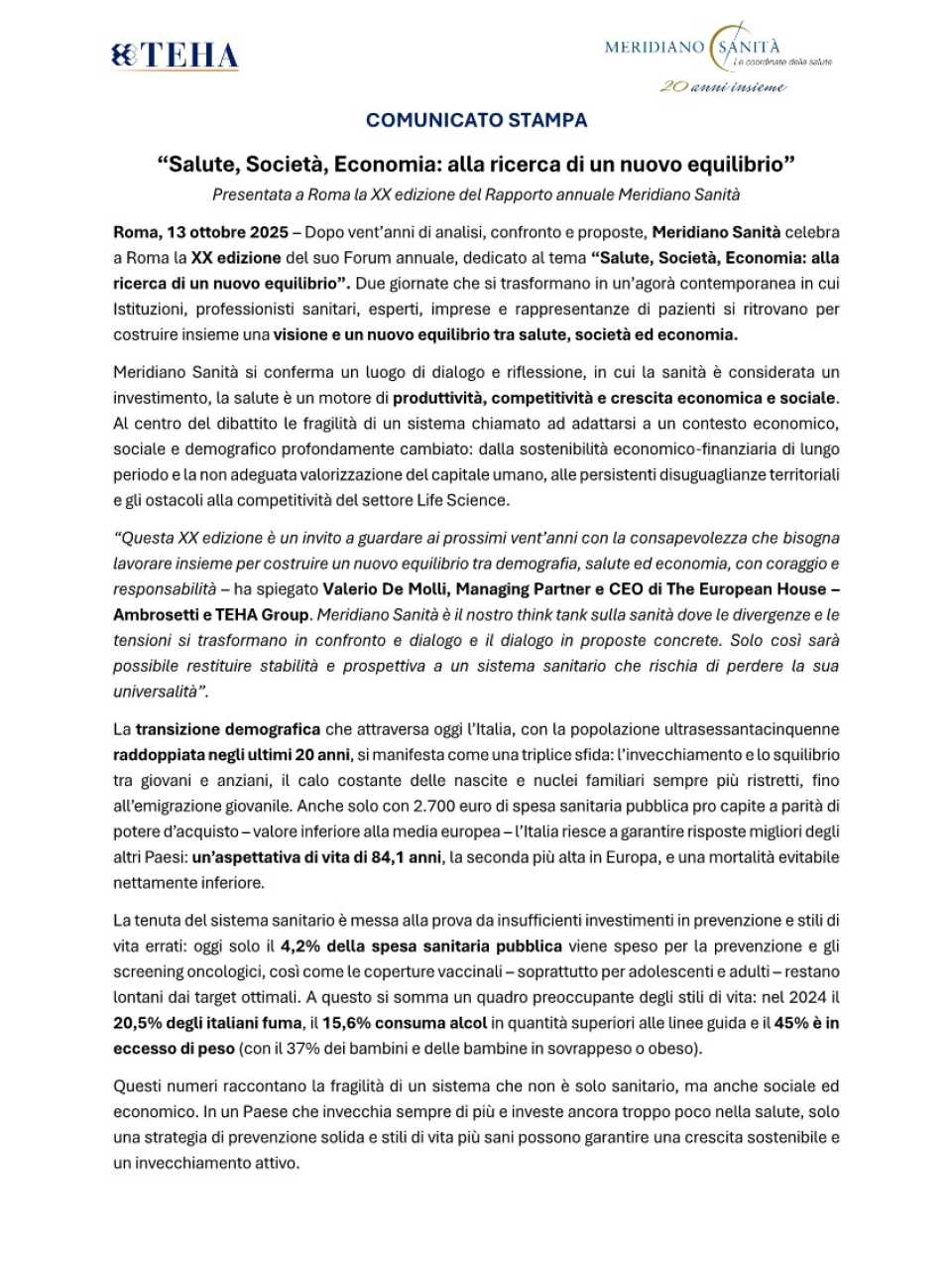 Meridiano Sanità XX Edizione