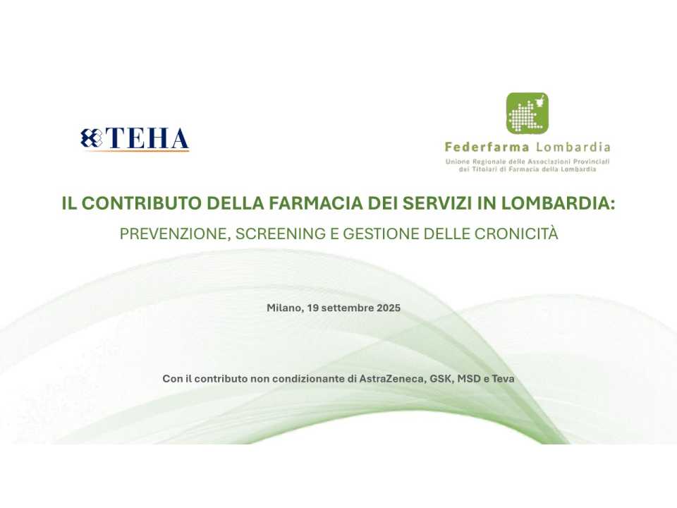 Il contributo della farmacia dei servizi in Lombardia