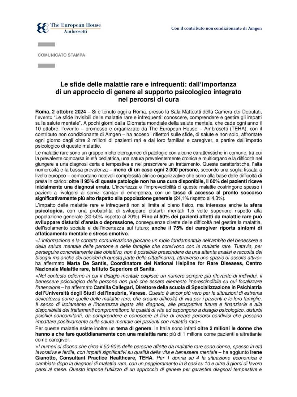 Le sfide invisibili delle malattie rare e infrequenti: Conoscere, comprendere e gestire gli impatti sulla salute mentale