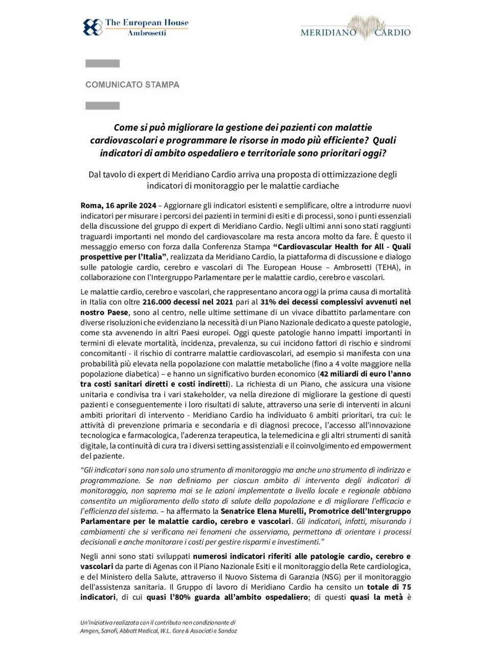 Cardiovascular Health for All
Quali prospettive per l'Italia