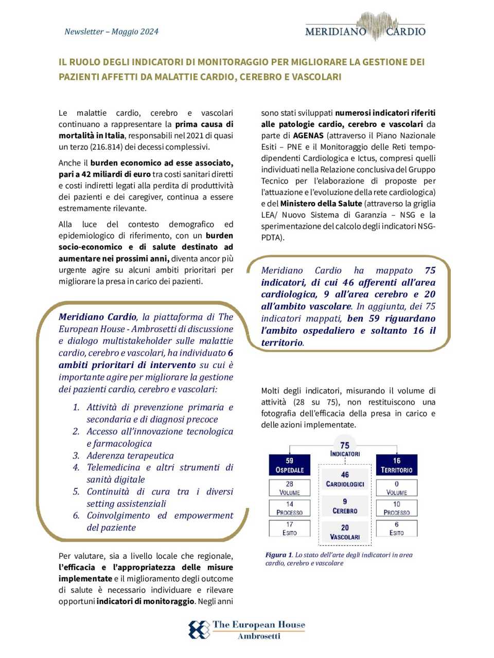 Il ruolo degli indicatori di monitoraggio per migliorare la gestione dei pazienti affetti da malattie cardio, cerebro e vascolari
