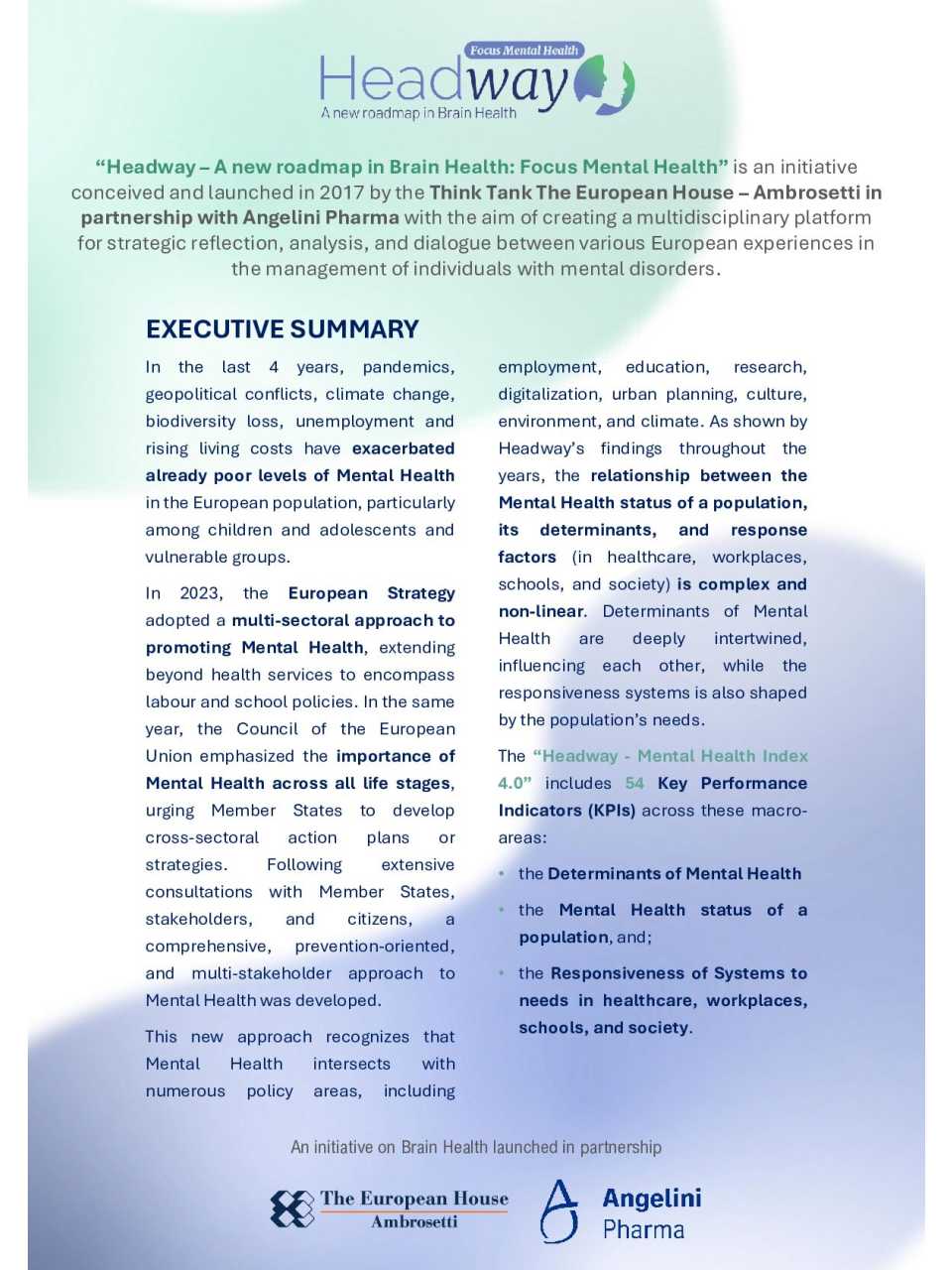 Executive Summary Headway Mental Health Index