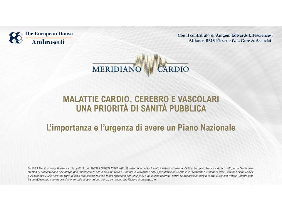 Malattie cardio, cerebro e vascolari priorità di sanità pubblica - V Edizione Forum Meridiano Cardio
