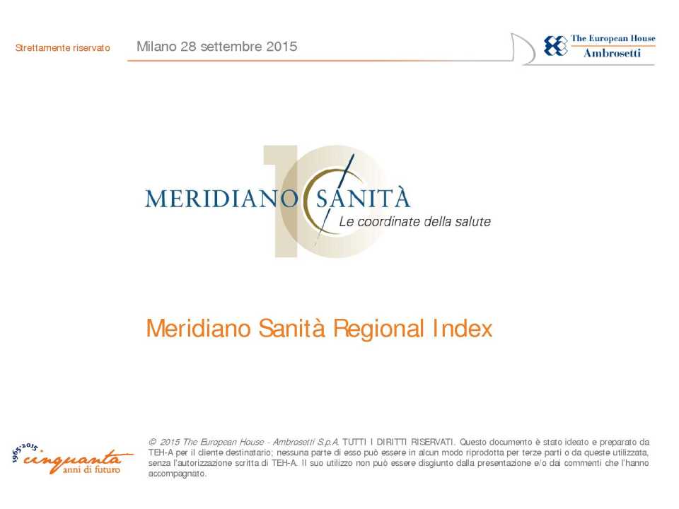 Meridiano Sanità Regional Index
