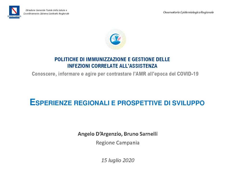 Politiche di immunizzazione e gestione delle infezioni correlate all'assistenza