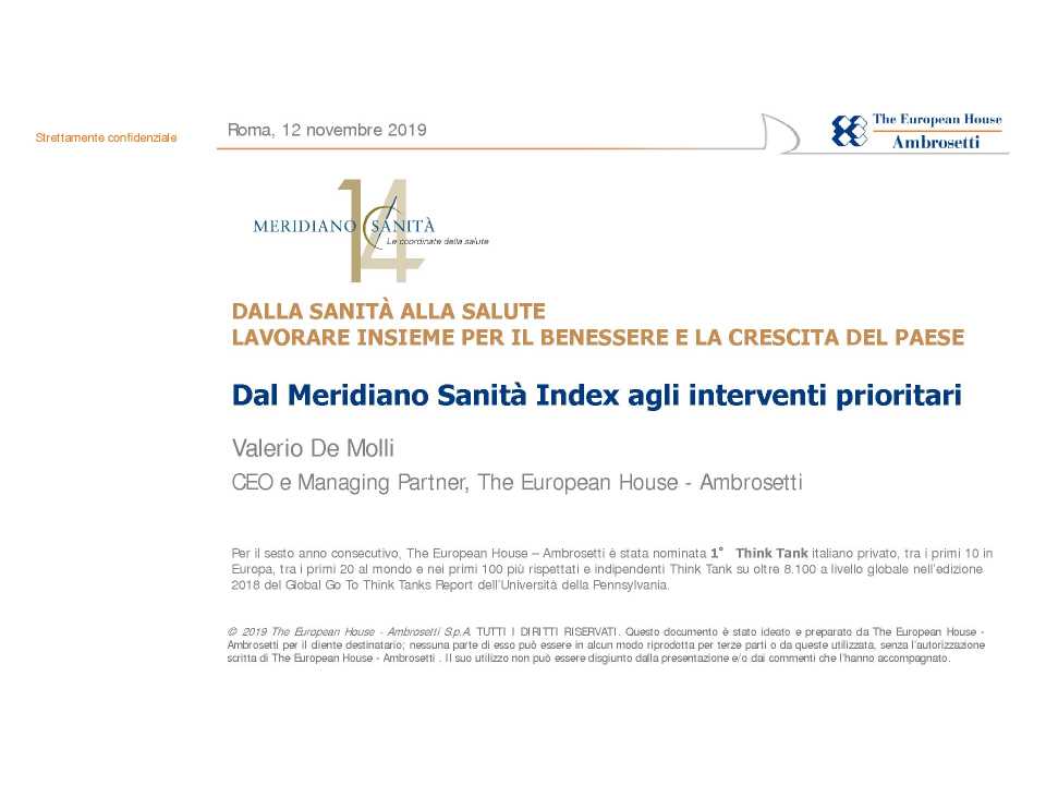 XIV Edizione Forum Meridiano Sanità
