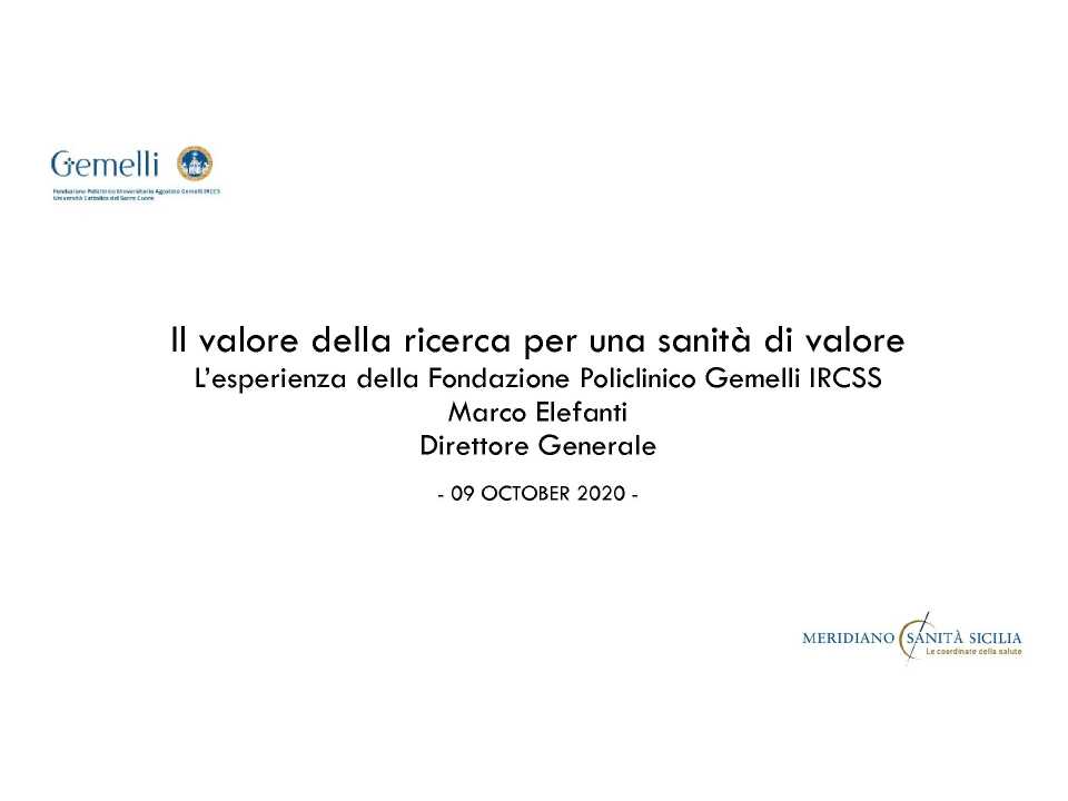 II Edizione Forum Meridiano Sanità Sicilia