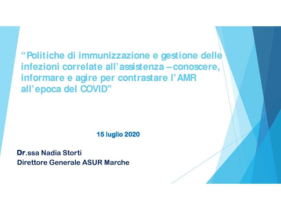 Politiche di immunizzazione e gestione delle infezioni correlate all'assistenza