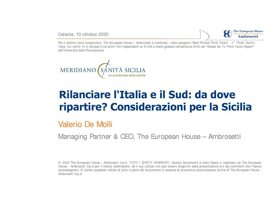 II Edizione Forum Meridiano Sanità Sicilia